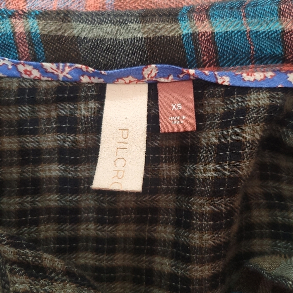Pilcro By Anthropologie  Women's Multicolor Plaid Button-Down Shirt Size Xs - Picture 7 of 8